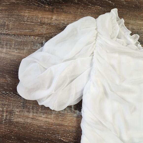 Mergim Magda Bridal One Shoulder Dress White Size 2 US Size Medium *No Belt* NWT - Picture 4 of 12